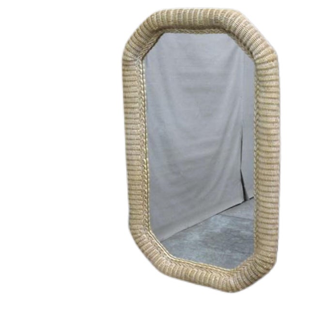 Vintage Octagonal Wicker Wall Mirror Chairish