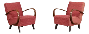 Set of Vintage H-227 Bentwood Armchairs by Jindřich Halabala, 1940s