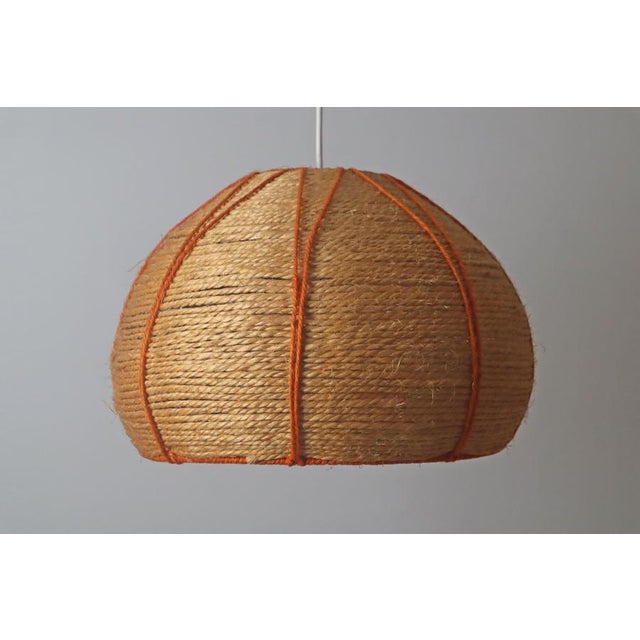 Textile Hand-Crafted Sisal Lamp, 1970s For Sale - Image 7 of 12