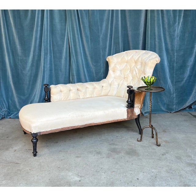 French French 19th Century Chaise With Wooden Arm Details For Sale - Image 3 of 12