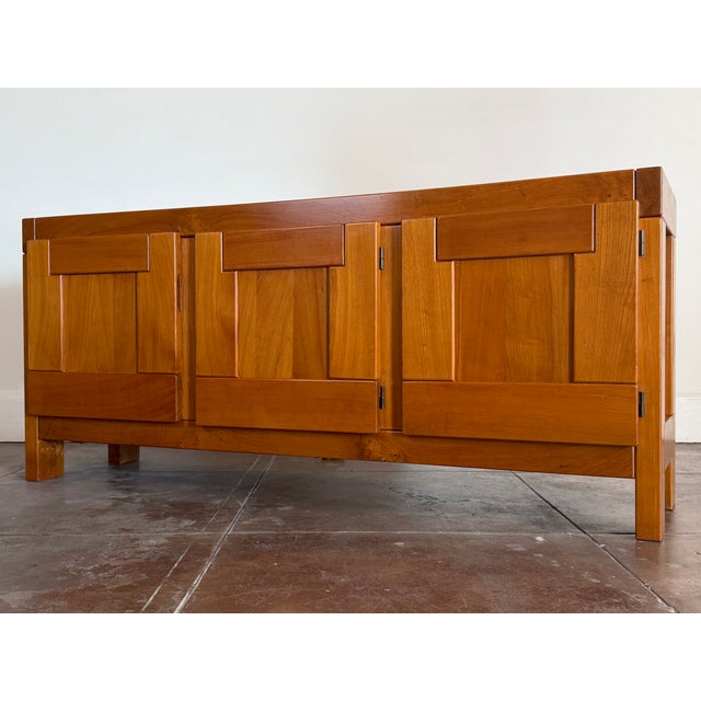Vintage 1970s French Maison Regain Elm Cabinet, Attributed For Sale - Image 15 of 15