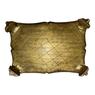 Vintage Florentine Footed Gilt Wood Box For Sale