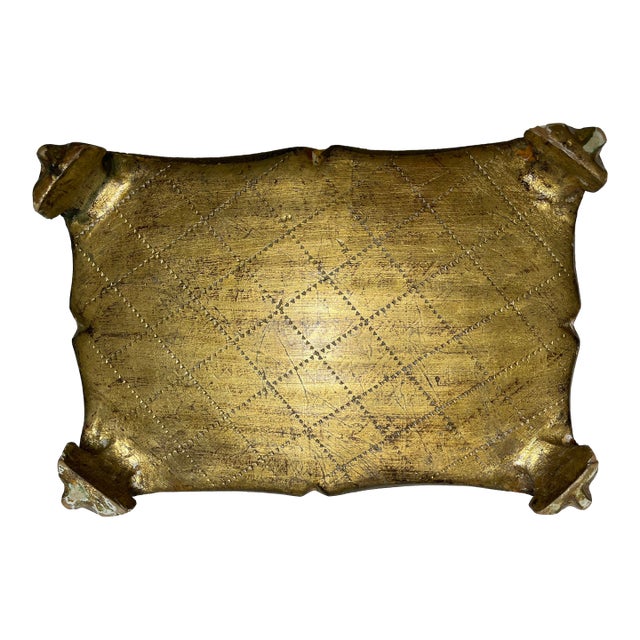 Vintage Florentine Footed Gilt Wood Box For Sale