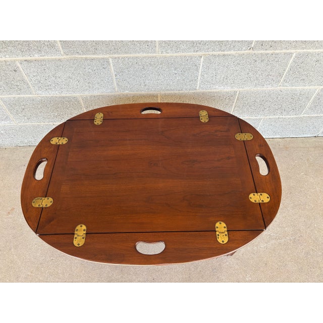 Wood Thomasville Solid Cherry Georgian Style Butler/Coffee Table For Sale - Image 7 of 12