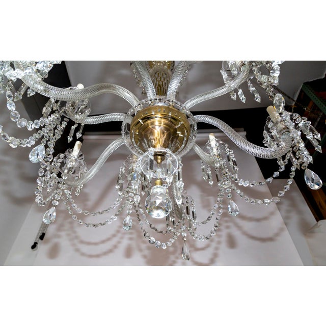 1900s Cut Crystal George III Chandelier With Faceted Column For Sale - Image 11 of 12