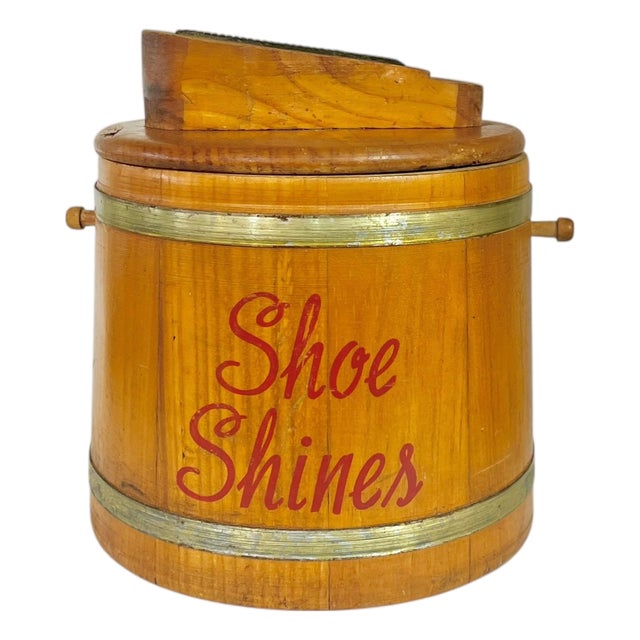 Vintage Folk Art Hand Made Shoe Shine Box For Sale
