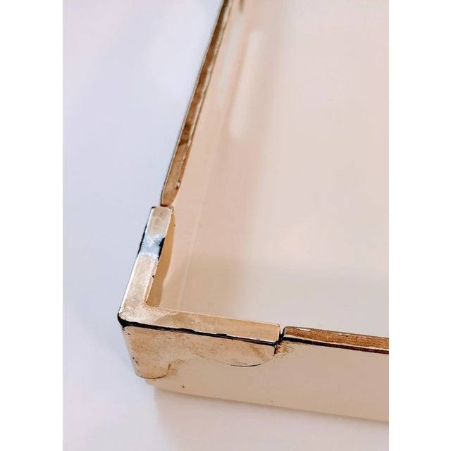 Shabby Chic Lacquerware Purple Floral Violets Tray For Sale - Image 3 of 10