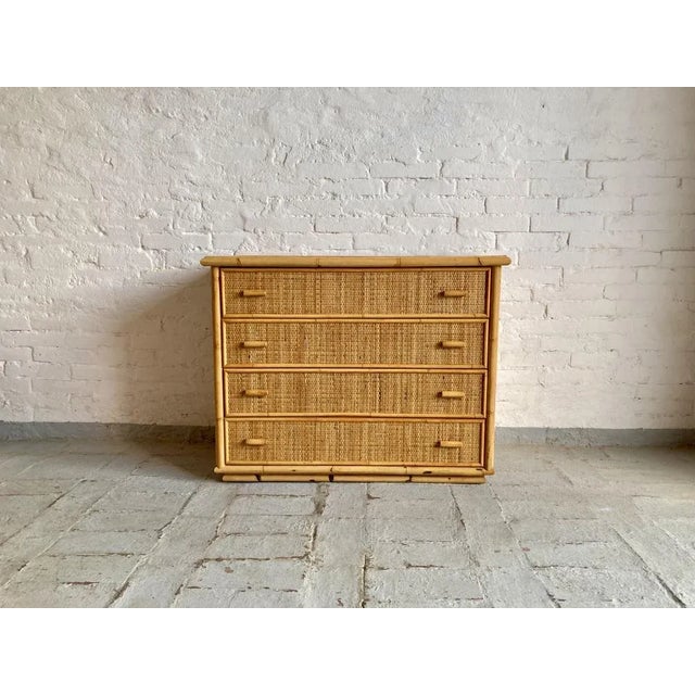 Italian Wicker and Rattan Chest of Drawers, 1970s For Sale - Image 14 of 14