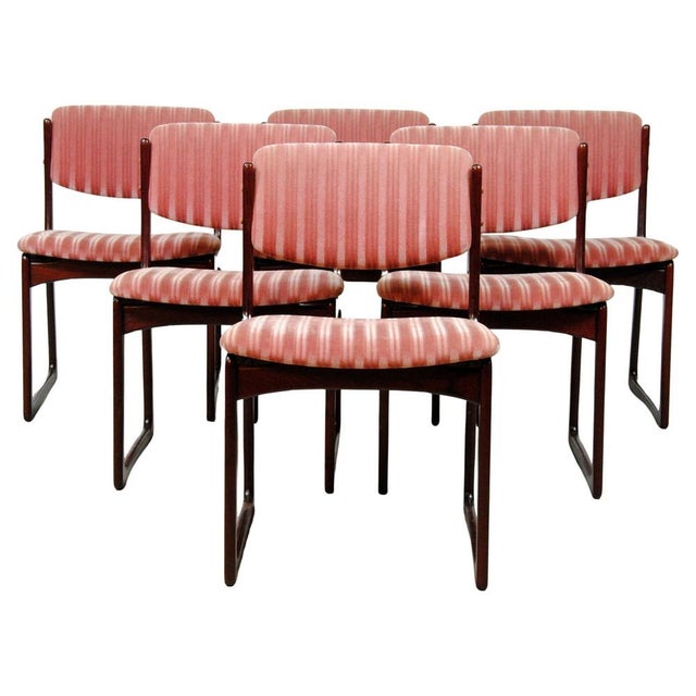 Danish Dining Chairs in Tanned Oak and Pink Upholstery attributed to Poul Hundevad, 1970s, Set of 6 For Sale - Image 15 of 15