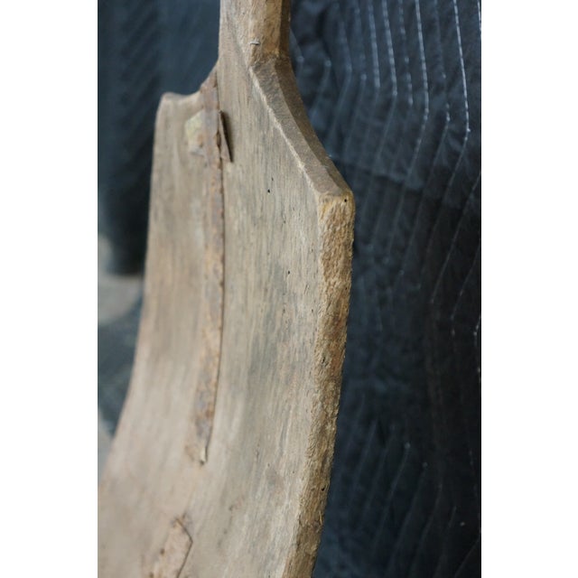 Wood Antique 19th Century Primitive Wooden Farmhouse Grain Malt Shovel 58" For Sale - Image 7 of 16
