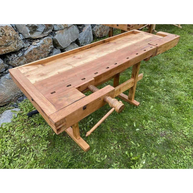 Vintage Rustic Workbench, Germany For Sale - Image 5 of 12