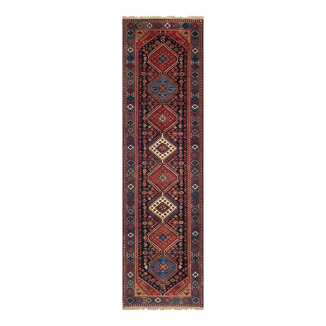 Pasargad Home Yalameh Navy Wool Area Rug, 2' 9'' X 9' 9'' For Sale