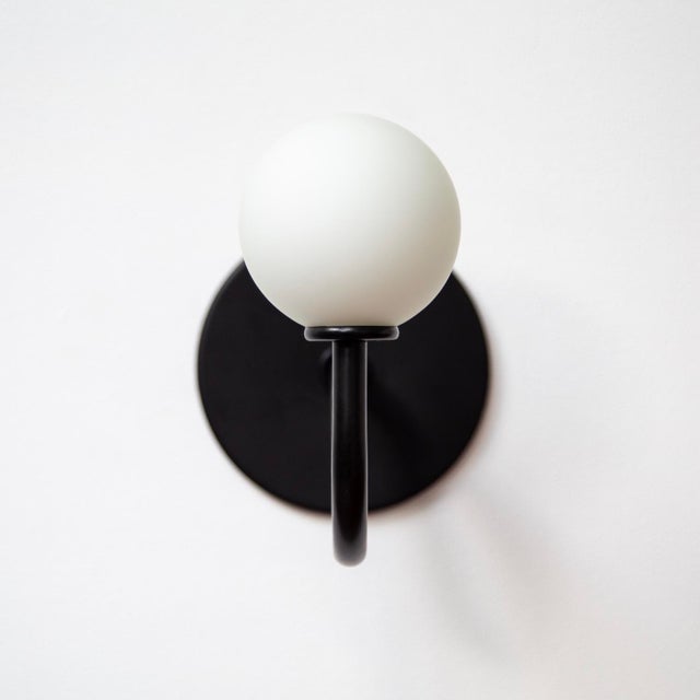 Pin Up Sconce, Modern, 3 Inches Glass Globes, by Research.Lighting, Facing Up, Modern, Minimal For Sale In New York - Image 6 of 12