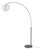 Float Arc Lamp - Black Nickel Body, Mid Century Floor Lamp, Sphere White Satin Steel Shade, Steel Base, Dimmable, Modern Design For Sale