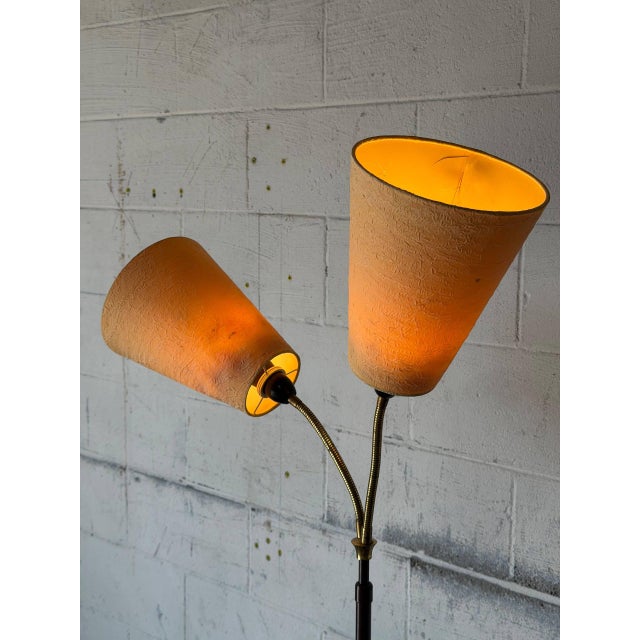 Metal Floor Lamp With Dual Textured Shades Mid-Century Modern 1950s For Sale - Image 10 of 10