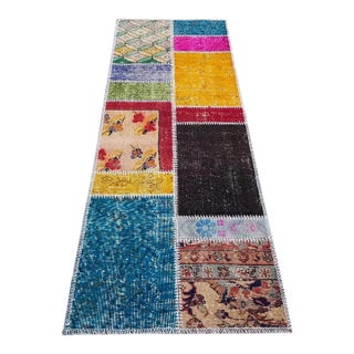 Mid 20th Century Oushak Multicolour Turkish Runner Rug For Sale