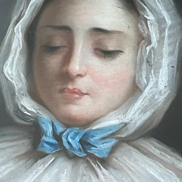 Portrait of a Young Girl, 19th Century, Pastel Artwork, Framed For Sale - Image 3 of 12