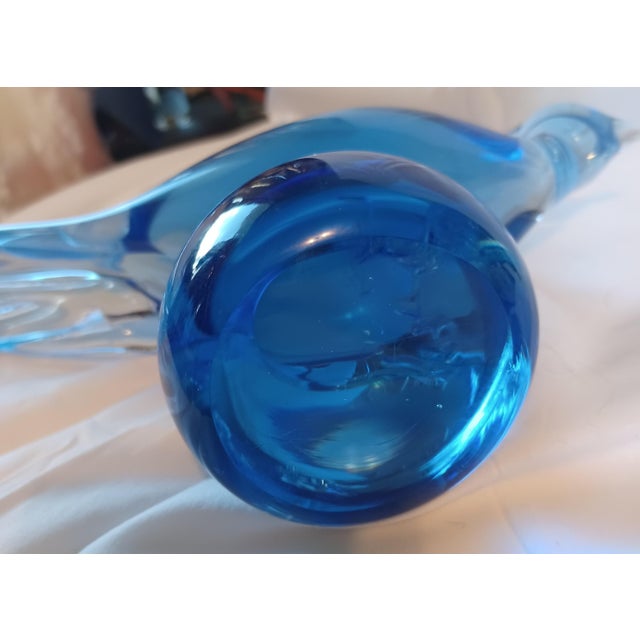 Vistosi Murano 1960s Tiffin "Copen Blue " Art Glass Pheasant. For Sale - Image 4 of 7