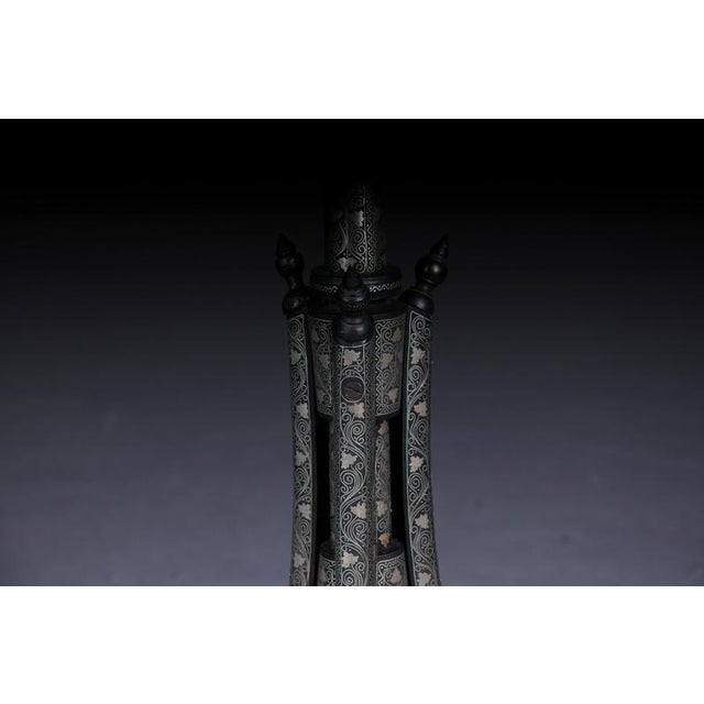 Antique Side Table with Brass Inlays, 1880s For Sale - Image 3 of 18