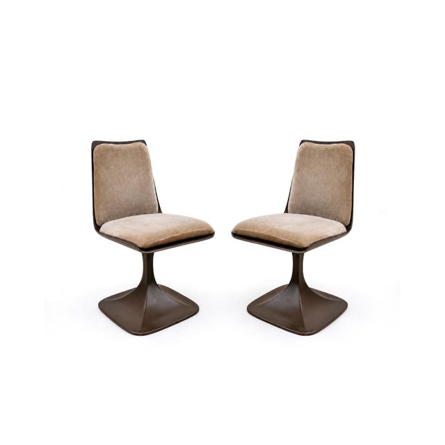 Tulip Padded Chairs in Brown Fiberglass from Felpam, 1970s, Set of 2 For Sale - Image 9 of 9