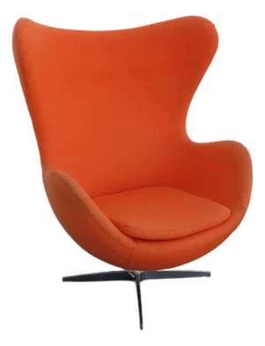 Mid Century Modern Swivel Rocking Orange Egg Chair Fritz Hansen Style 6608