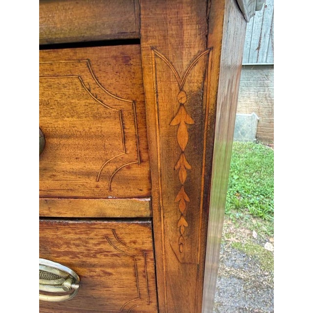 Wood Early 20th Century Regency Style Tall Boy Bow Front Chest of Drawers For Sale - Image 7 of 14