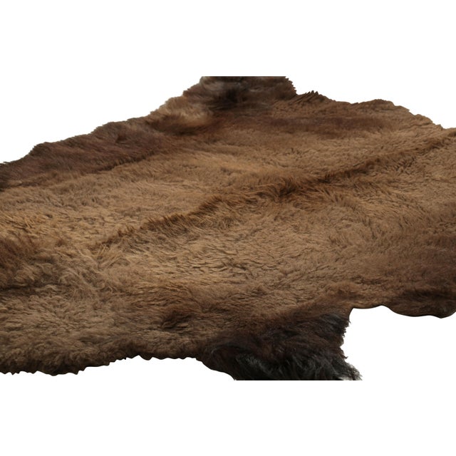 Rug & Kilim Rug & Kilim’s American Bison Hide Fur Rug in Chocolate Brown Tones For Sale - Image 4 of 7