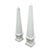 Pair of Grand Classical Cast Stone Garden Obelisks on Lattice Plinths For Sale