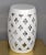 1970s Hollywood Regency Indoor Outdoor White Steel Carved Drum Garden Stool For Sale - Image 12 of 12