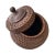 Mario Buatta Boho Chic Large Handwoven Rattan and Wood Ginger Jar With Lid From the Philippines For Sale - Image 4 of 12