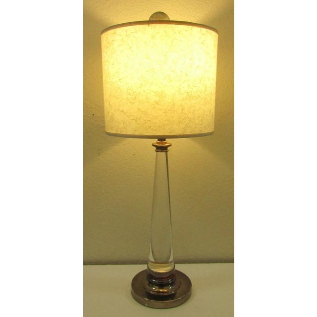 1990s Pair of Lucidity Silver and Crystal Table Lamps With Shades Finials Attributed to Robert Abbey For Sale - Image 5 of 12