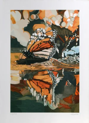 Monarch Butterfly, Fran Bull Screenprint, Signed and Numbered in Pencil