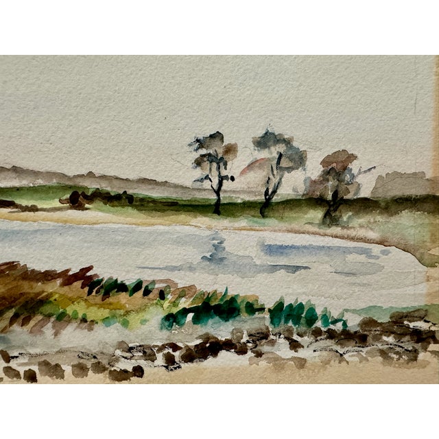 Rustic Henry Emil Salloch Original Watercolor on Paper Centre Island, Old Toronto, Ontario, Canada. 1947. For Sale - Image 3 of 7