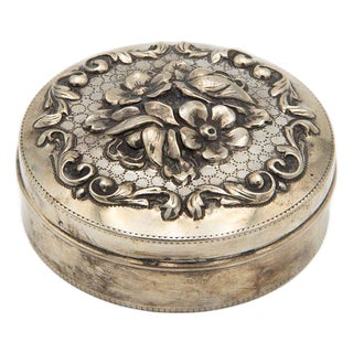 Cylindrical Silver Box For Sale
