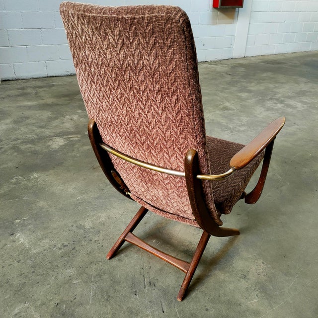 Vintage German Armchair in Steel and Upholstery, 1950s For Sale - Image 6 of 7