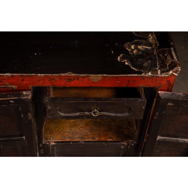 Antique Chinese Red Lacquer Cabinet With Hidden Compartment For Sale - Image 14 of 14