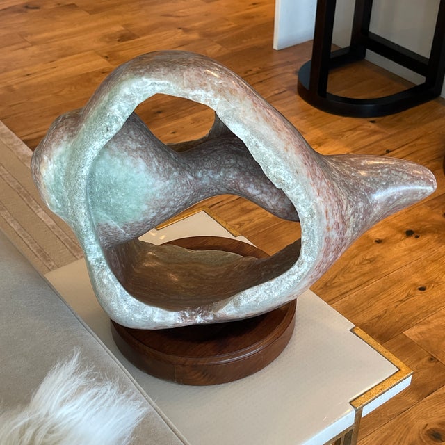 Carved Alabaster Shell Sculpture For Sale - Image 4 of 9