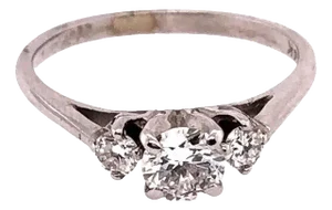 14 Karat White Gold Engagement Ring 0.64 Total Diamond Weight