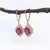 Modern Oval Ruby Dangle Earrings With Earth Mined Diamonds in Solid 14k Yellow Gold - 2 Pieces For Sale - Image 3 of 6