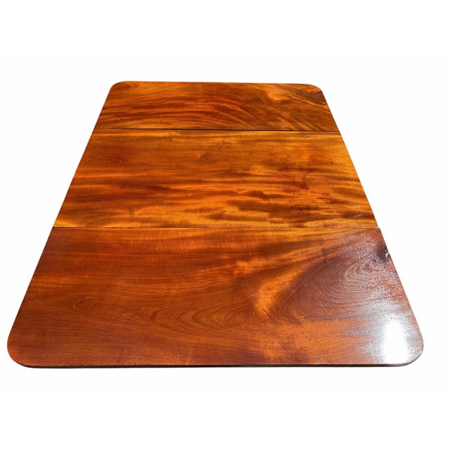 Wood Antique Mahogany Drop Leaf Dining Table With Reed Carved Legs Boston For Sale - Image 7 of 12