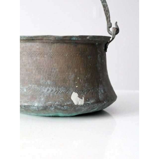 Antique Copper Cauldron Pot For Sale - Image 6 of 13