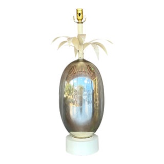 Vintage Coastal Mercury Palm Lamp For Sale