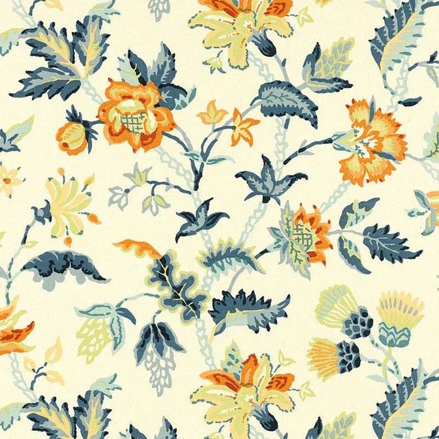 Sample- Schumacher Alana Floral Vine Fabric in Apricot For Sale
