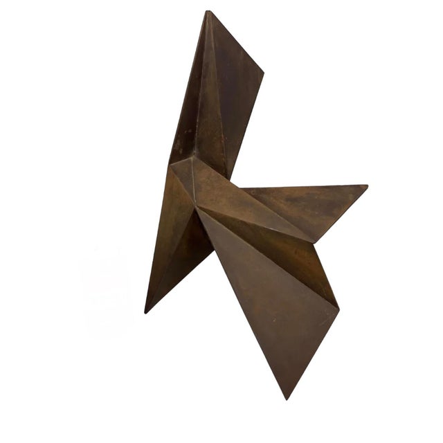Abstract Gerald DiGgiusto, Metal Corten Steel Abstract Geometric Folded Origami Sculpture Gerald DiGiusto, 1980 For Sale - Image 3 of 11