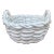 1980s Italian White Ceramic Trompe L’Oeil Woven Basket Cachepot For Sale