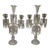 Vintage Pair 14" Modular Crystal 3-Light Candelabras Threaded European Lead Crystal Complete With Prisms For Sale