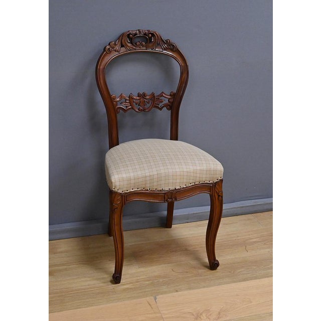 Brown Napoleon III Mahogany Chairs, Late 19th Century, Set of 4 For Sale - Image 8 of 18