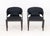 Pair of Mitchell Pickard for Brueton Inc. "Willow" Armchairs, with black leather upholstery, chrome-plated arms and...