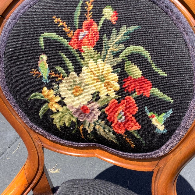 Antique Victorian Needlepoint Chair For Sale - Image 6 of 12