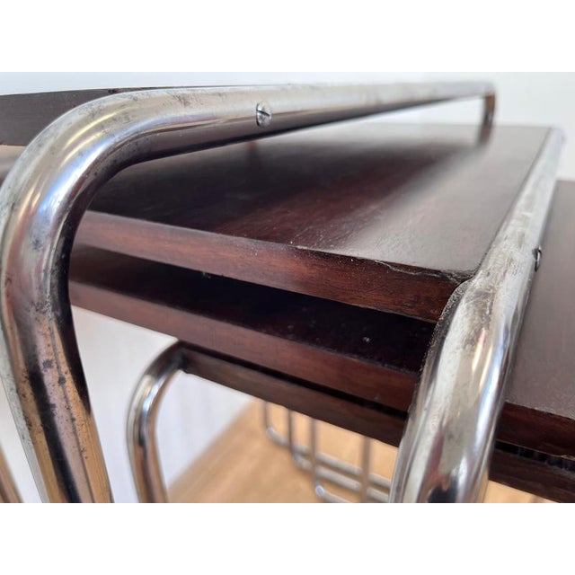 Black Bauhaus Chrome B9 Nesting Tables attributed to Jindrich Halabala, 1930, Set of 4 For Sale - Image 8 of 12